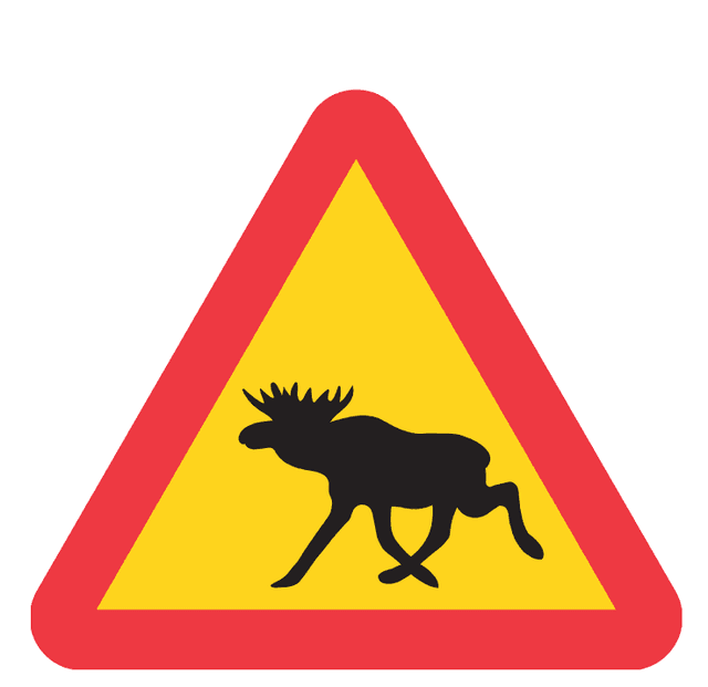 a moose road sign in Sweden