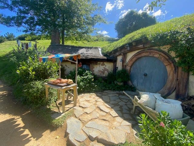 The door of a Hobbit house in Hobbiton