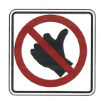 a road sign warning that hitchhiking is prohibited in the United States