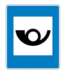 a post office road sign in Icleand